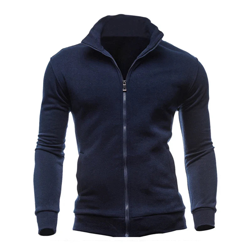 Men's Hooded Zipper Jacket Slim Fit Warm Coat