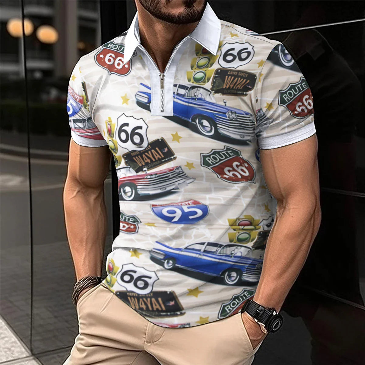 Trendy Short Sleeve Polo Shirt