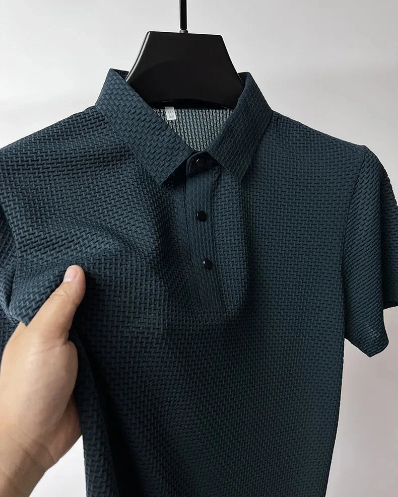 Men's Short Sleeve Top summer Ice Silk Breathable Polo T-shirts
