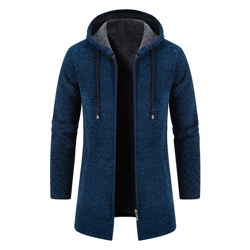 Cozy Hooded Knitwear Jacket for Men