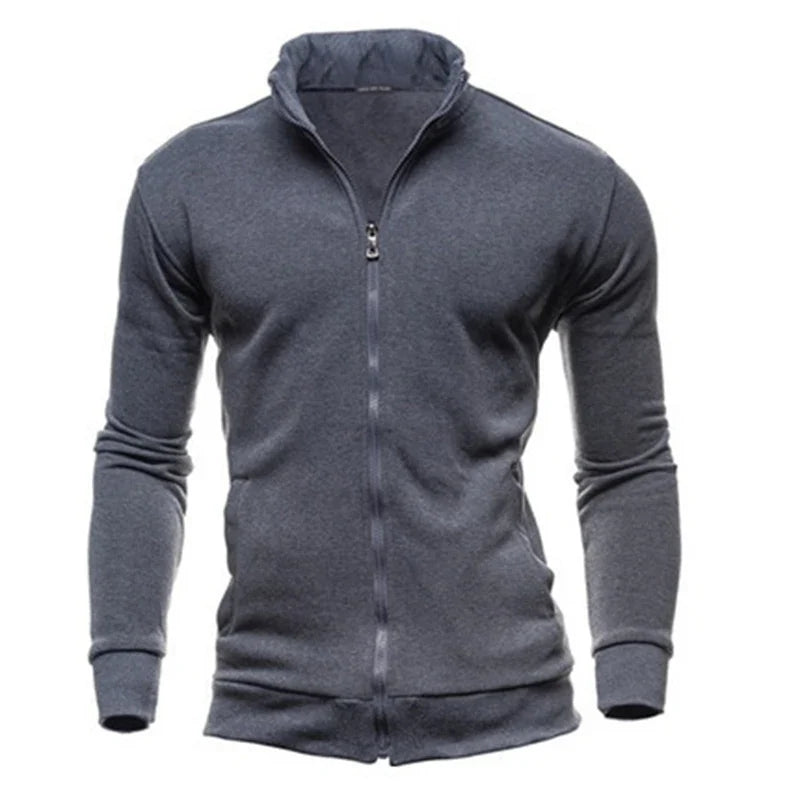 Men's Hooded Zipper Jacket Slim Fit Warm Coat