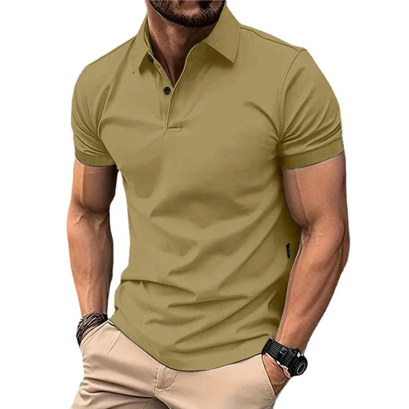 Solid Color Polo Shirt Summer