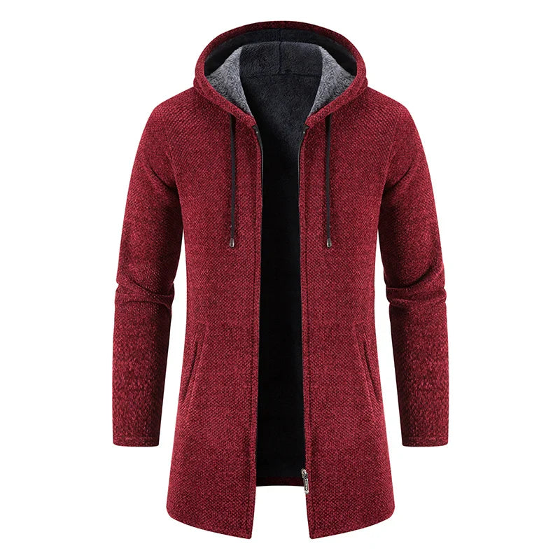 Cozy Hooded Knitwear Jacket for Men