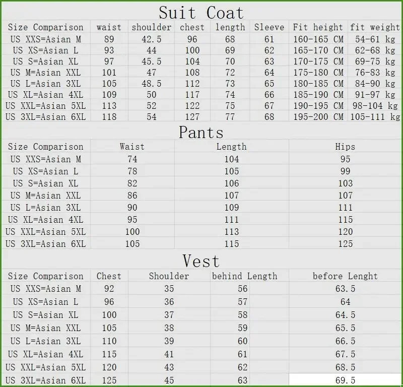 3 Pieces Set Men's Business Blazers Coat - Slim Fit Color Matching Collar Suit Jacket Pants Vest