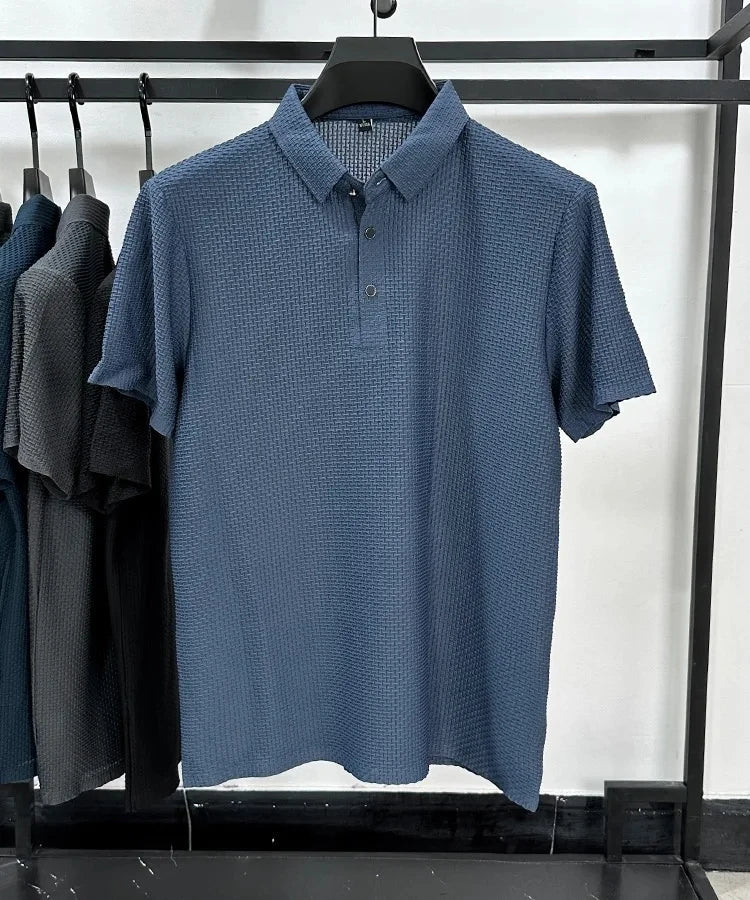 Men's Short Sleeve Top summer Ice Silk Breathable Polo T-shirts
