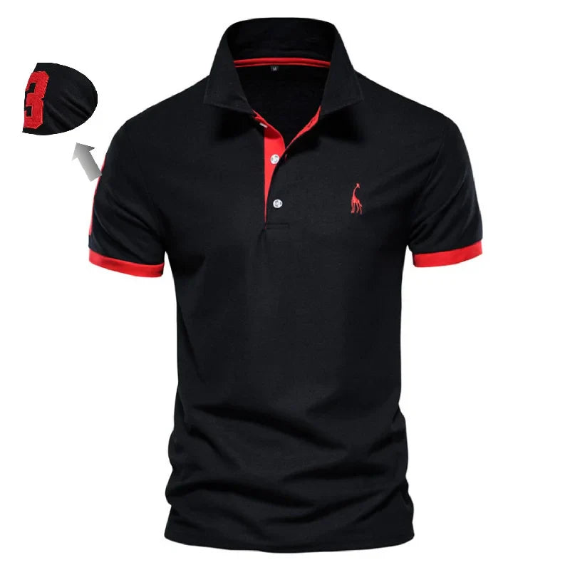 Cotton Polo Shirts for Men Casual Solid Color Slim Fit