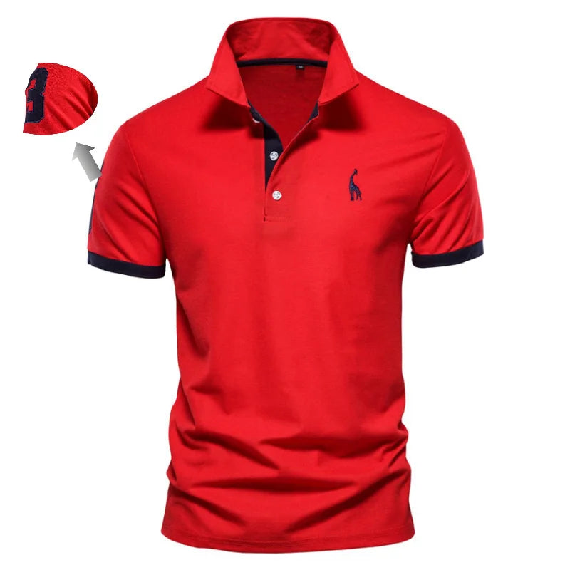 Cotton Polo Shirts for Men Casual Solid Color Slim Fit