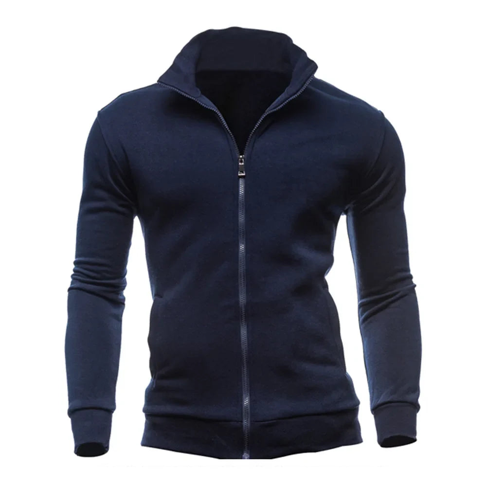 Men's Hooded Zipper Jacket Slim Fit Warm Coat
