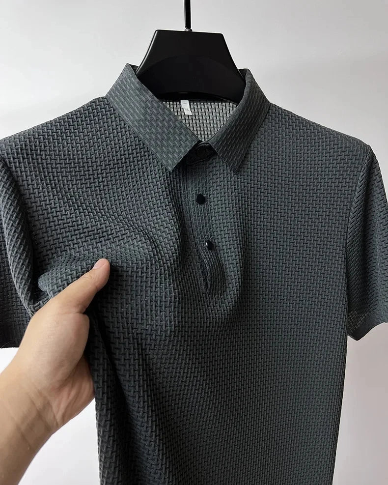 Men's Short Sleeve Top summer Ice Silk Breathable Polo T-shirts