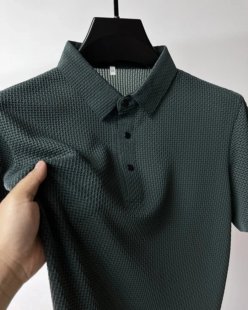 Men's Short Sleeve Top summer Ice Silk Breathable Polo T-shirts