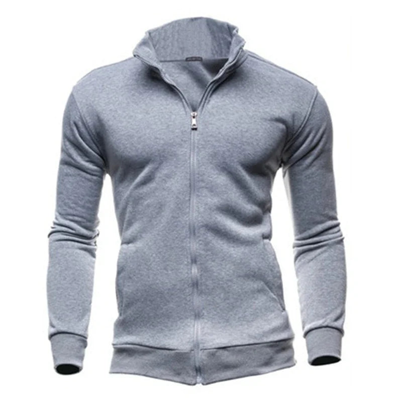 Men's Hooded Zipper Jacket Slim Fit Warm Coat