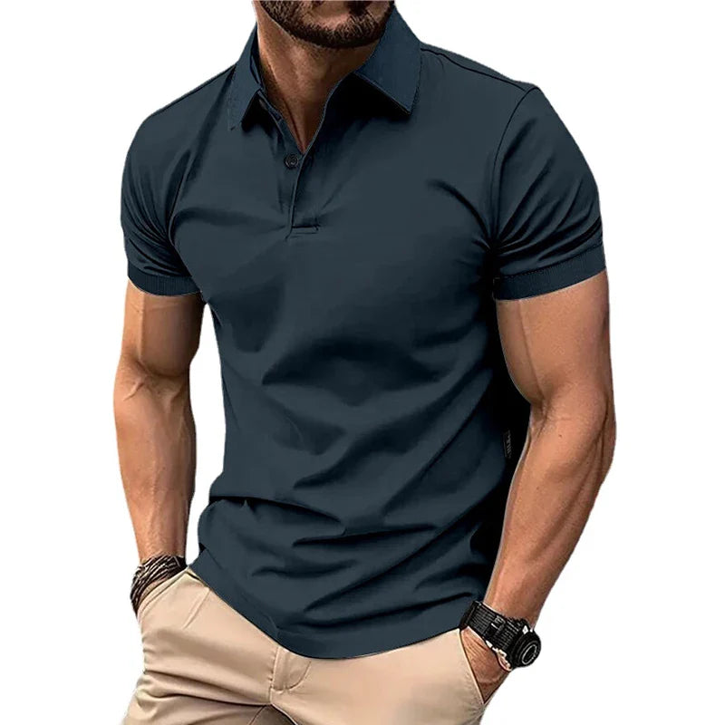 Solid Color Polo Shirt Summer