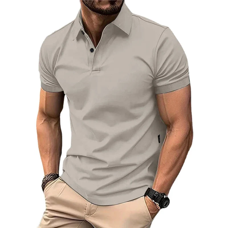 Solid Color Polo Shirt Summer