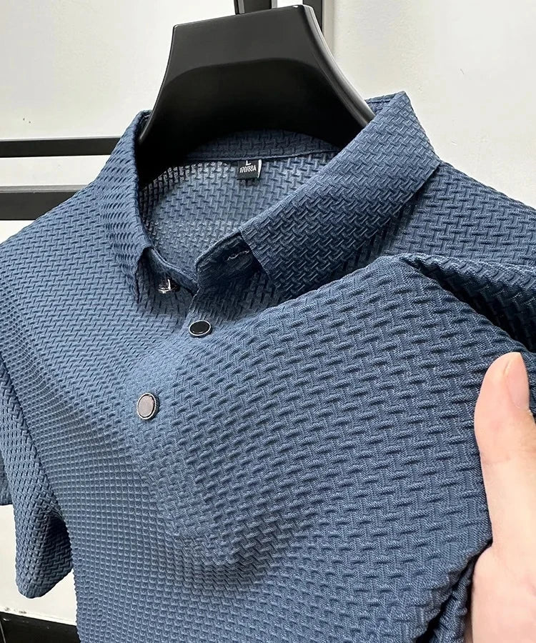Men's Short Sleeve Top summer Ice Silk Breathable Polo T-shirts