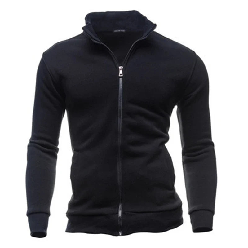 Men's Hooded Zipper Jacket Slim Fit Warm Coat