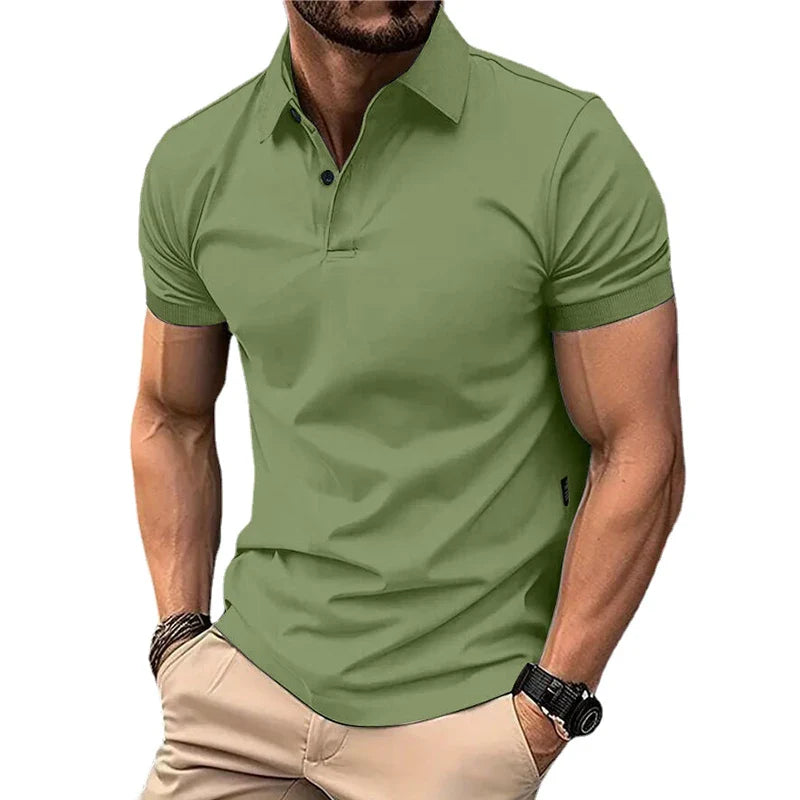 Solid Color Polo Shirt Summer