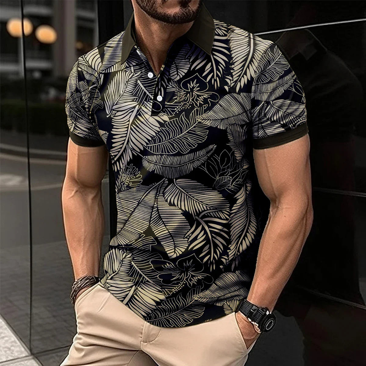 Trendy Short Sleeve Polo Shirt
