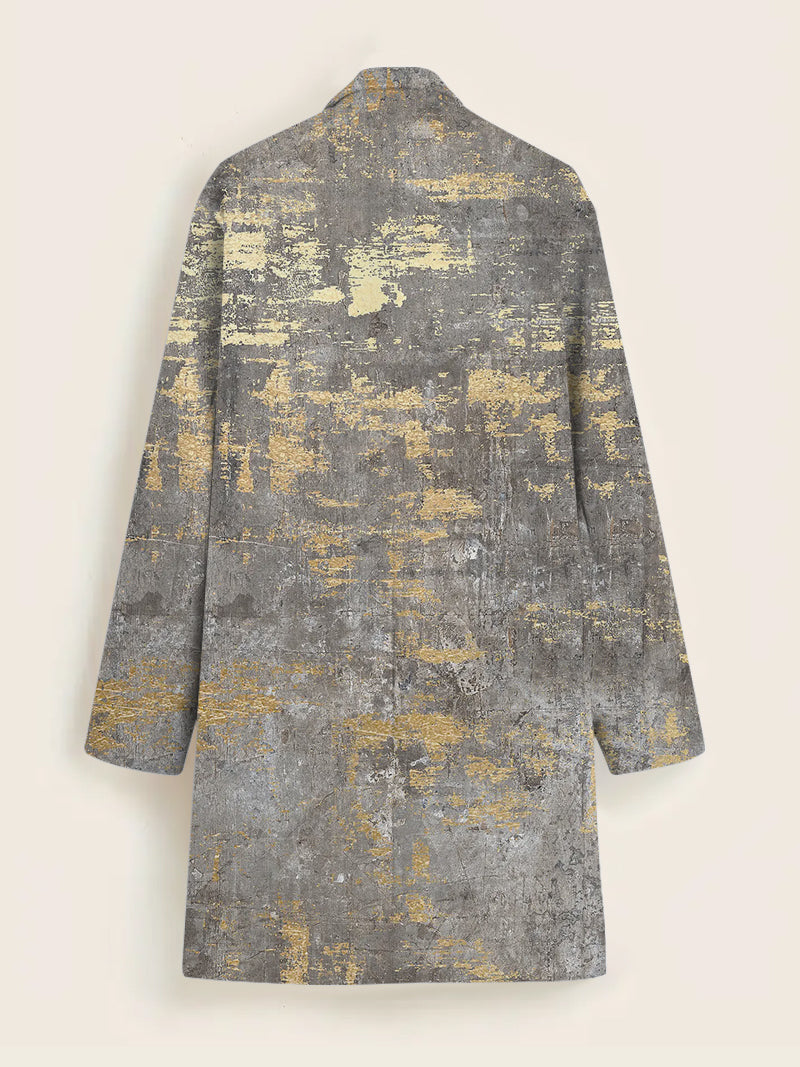 Men's Geometric Print Mid-length Coat