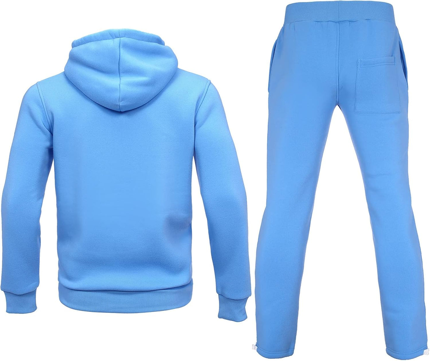 2 Piece Casual Sweat Jogging Suit Set Athletic Full Zip Hoodies
