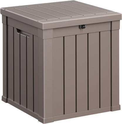 100 Gallon Resin Deck Box Lockable Waterproof Outdoor Storage Black