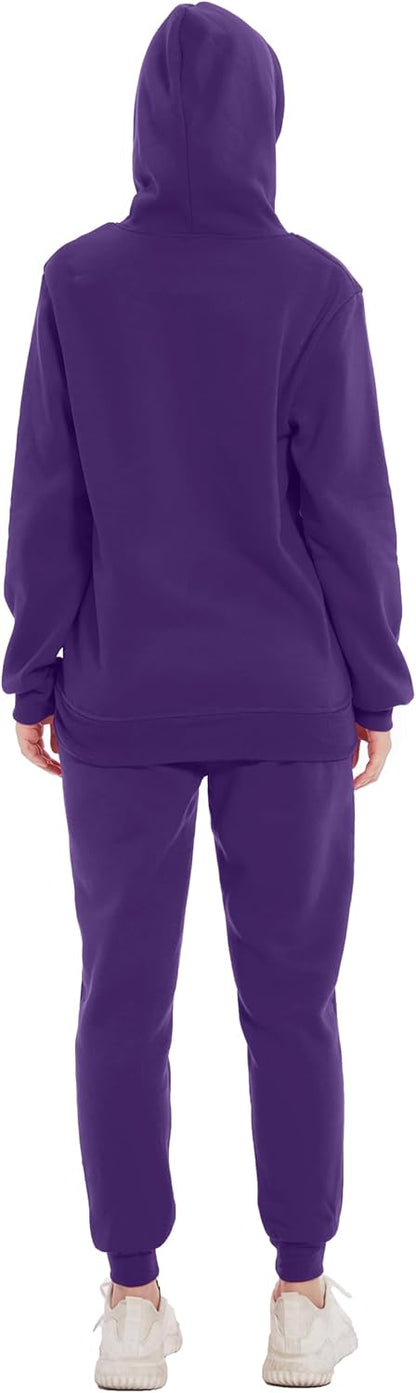 Hooded Sweatshirt 2 Pieces Set Casual Athletic Jogging Clothes