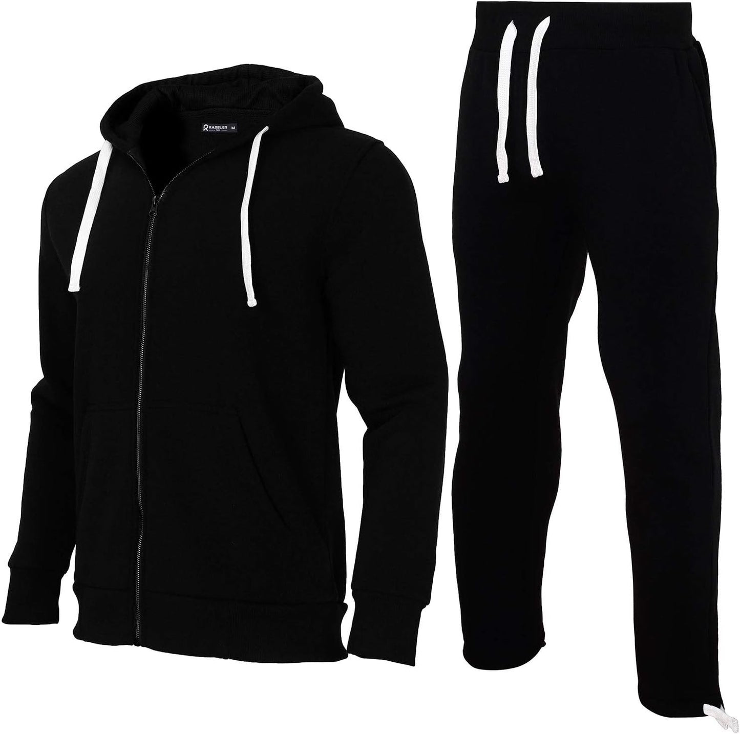 2 Piece Casual Sweat Jogging Suit Set Athletic Full Zip Hoodies