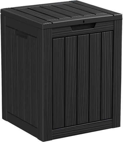 100 Gallon Resin Deck Box Lockable Waterproof Outdoor Storage Black