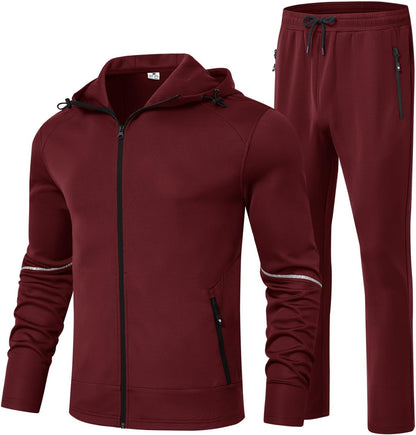 Men's Tracksuits Set Full Zip Jacket Hoodie Sweatsuit