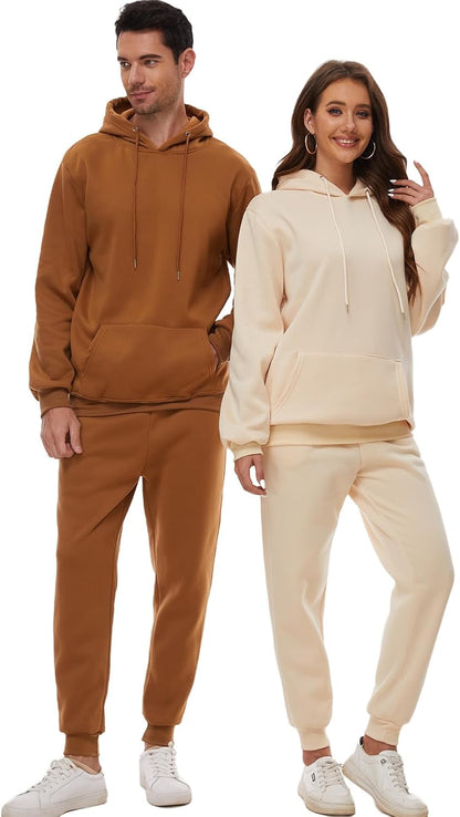 Hooded Sweatshirt 2 Pieces Set Casual Athletic Jogging Clothes