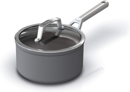 13 Piece Foodi NeverStick Hard Anodized Nonstick Cookware Set Oven Safe Grey