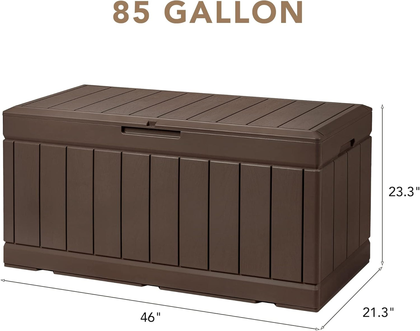100 Gallon Large Resin Deck Box Waterproof Lockable Outdoor Storage Black