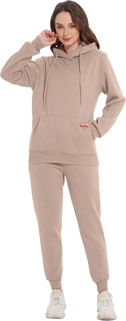 Hooded Sweatshirt 2 Pieces Set Casual Athletic Jogging Clothes