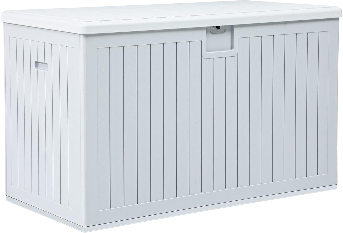 100 Gallon Resin Deck Box Weather Resistant Lockable Outdoor Storage Taupe