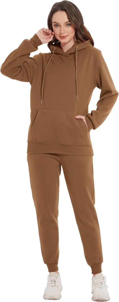Hooded Sweatshirt 2 Pieces Set Casual Athletic Jogging Clothes