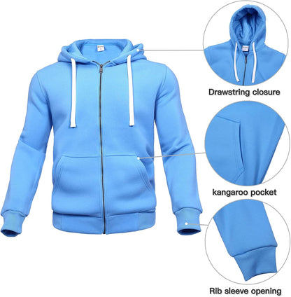 2 Piece Casual Sweat Jogging Suit Set Athletic Full Zip Hoodies