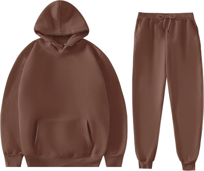 Hooded Sweatshirt 2 Pieces Set Casual Athletic Jogging Clothes