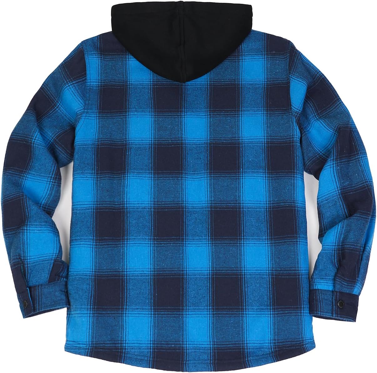 Men's Sherpa Lined Full Zip Hooded Plaid Shirt Jacket