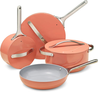 12 Piece Nonstick Ceramic Cookware Set Pots Pans Lids and Kitchen Storage Black