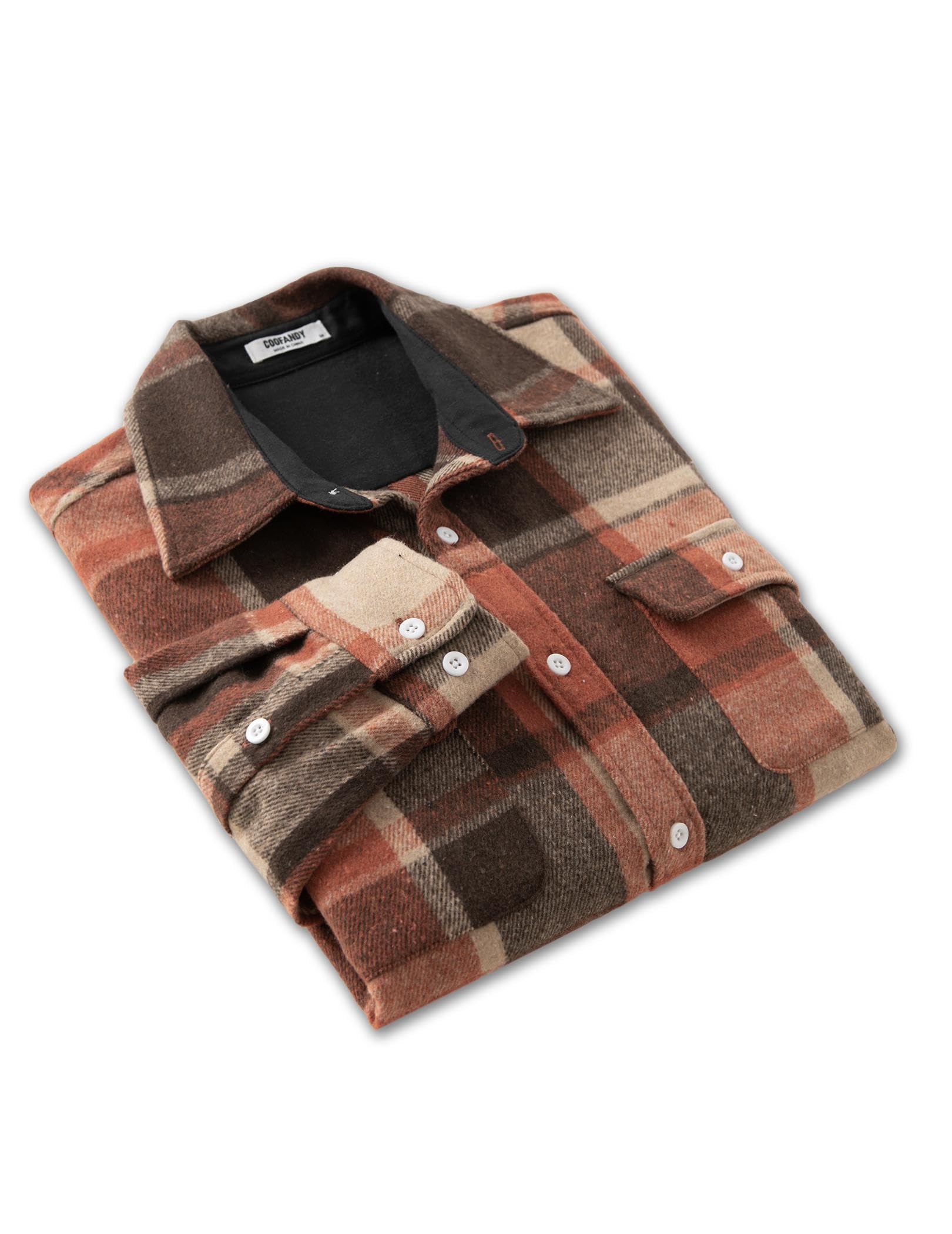 Mens Long Sleeve Cotton Flannel Plaid Shirt Casual Button Down
