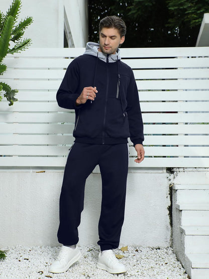 Long Sleeve Full-Zip Jogging Sweatpants 2 Piece Patchwork Sportsuits
