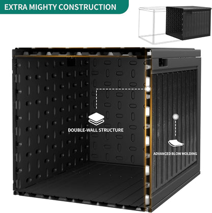 100 Gallon Resin Deck Box Weather Resistant Lockable Outdoor Storage Taupe