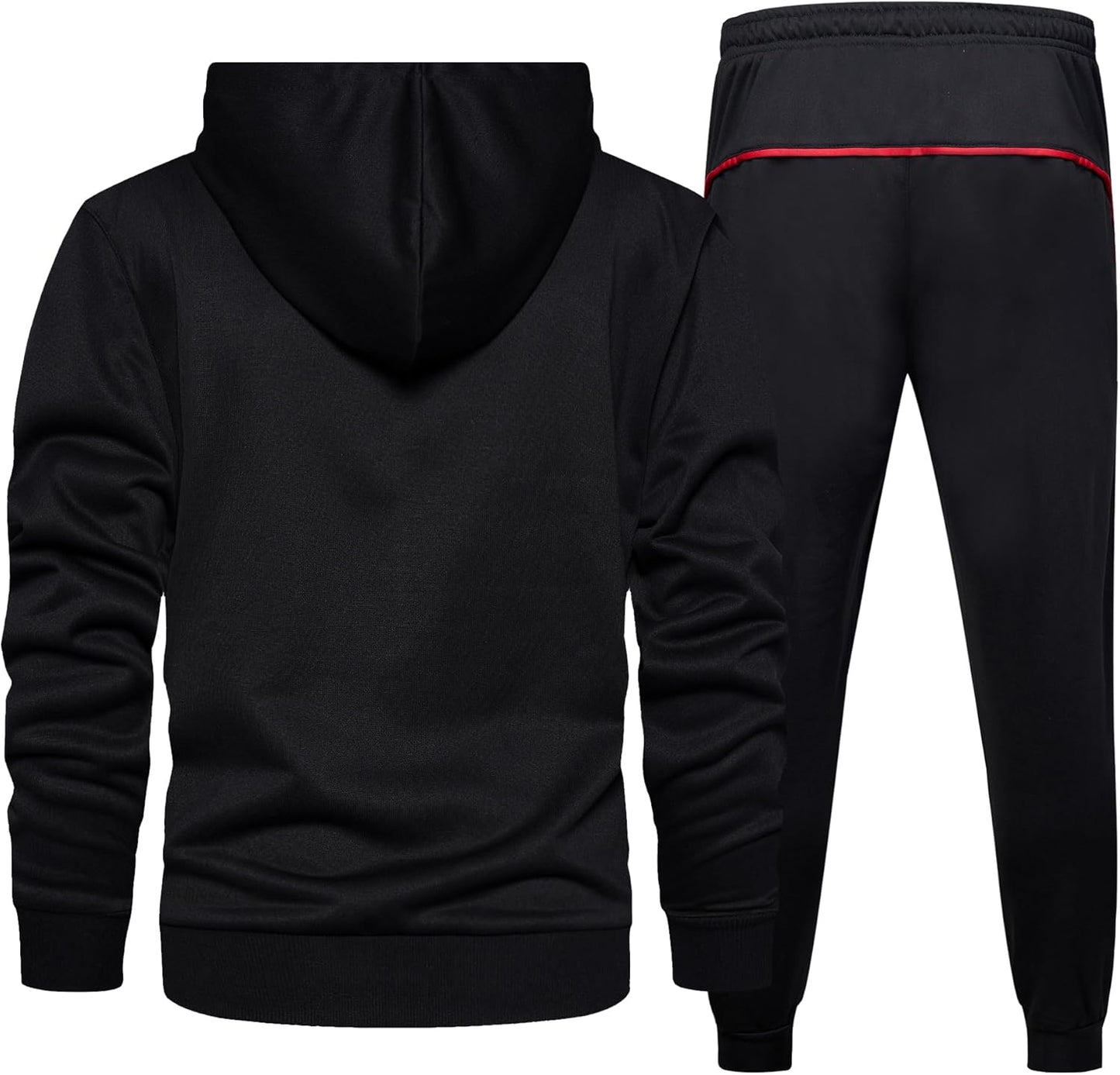Full-Zip Jogging Sweatpants 2 Piece Patchwork Sportsuits
