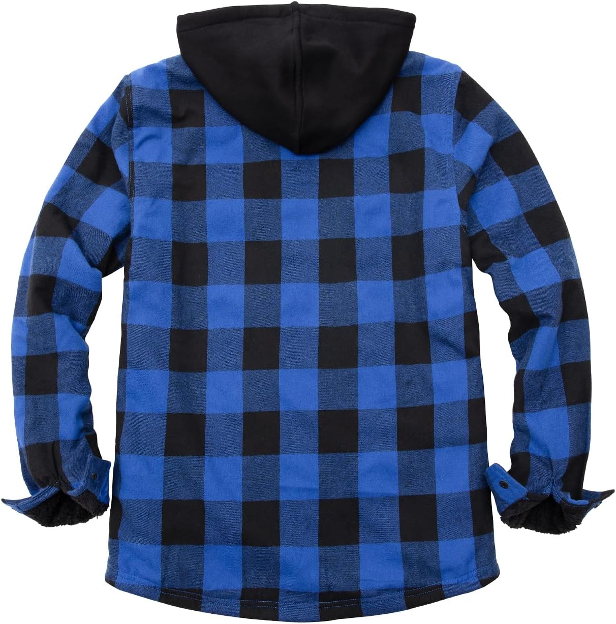 Men's Sherpa Lined Full Zip Hooded Plaid Shirt Jacket