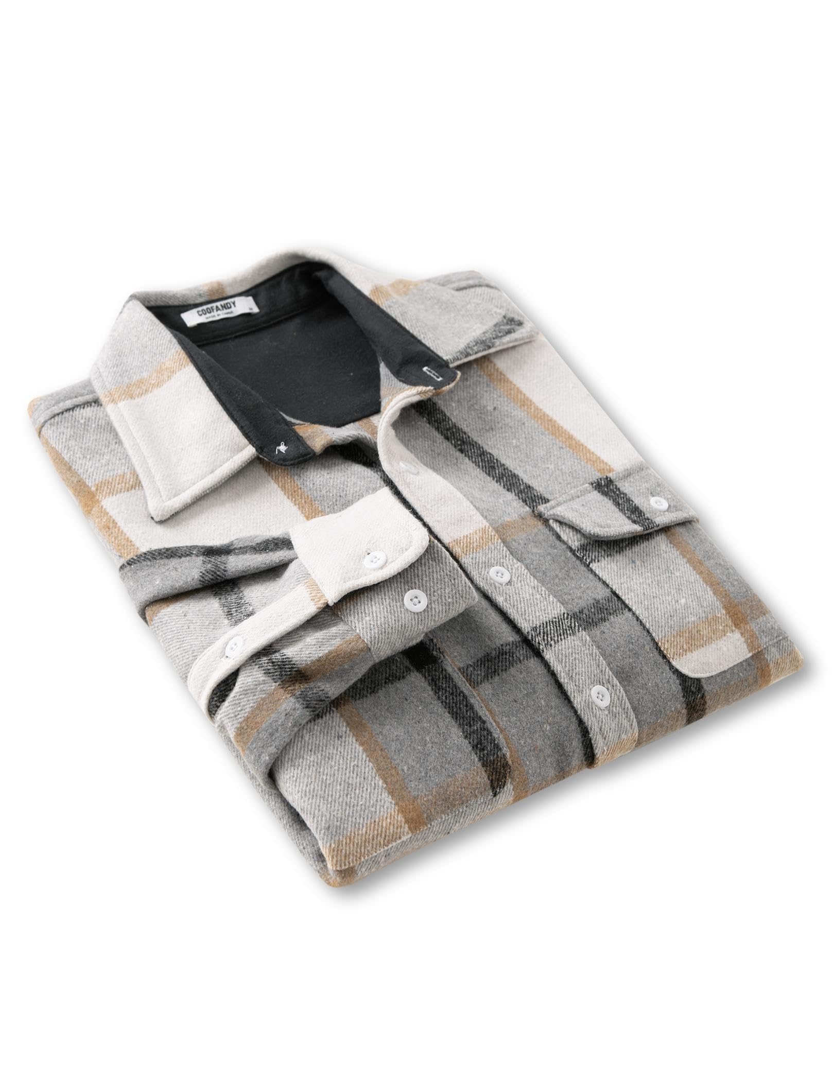 Mens Plaid Flannel Shirt Cotton Long Sleeve Button Down Casual Top