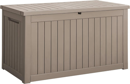 100 Gallon Large Resin Deck Box Waterproof Lockable Outdoor Storage Black