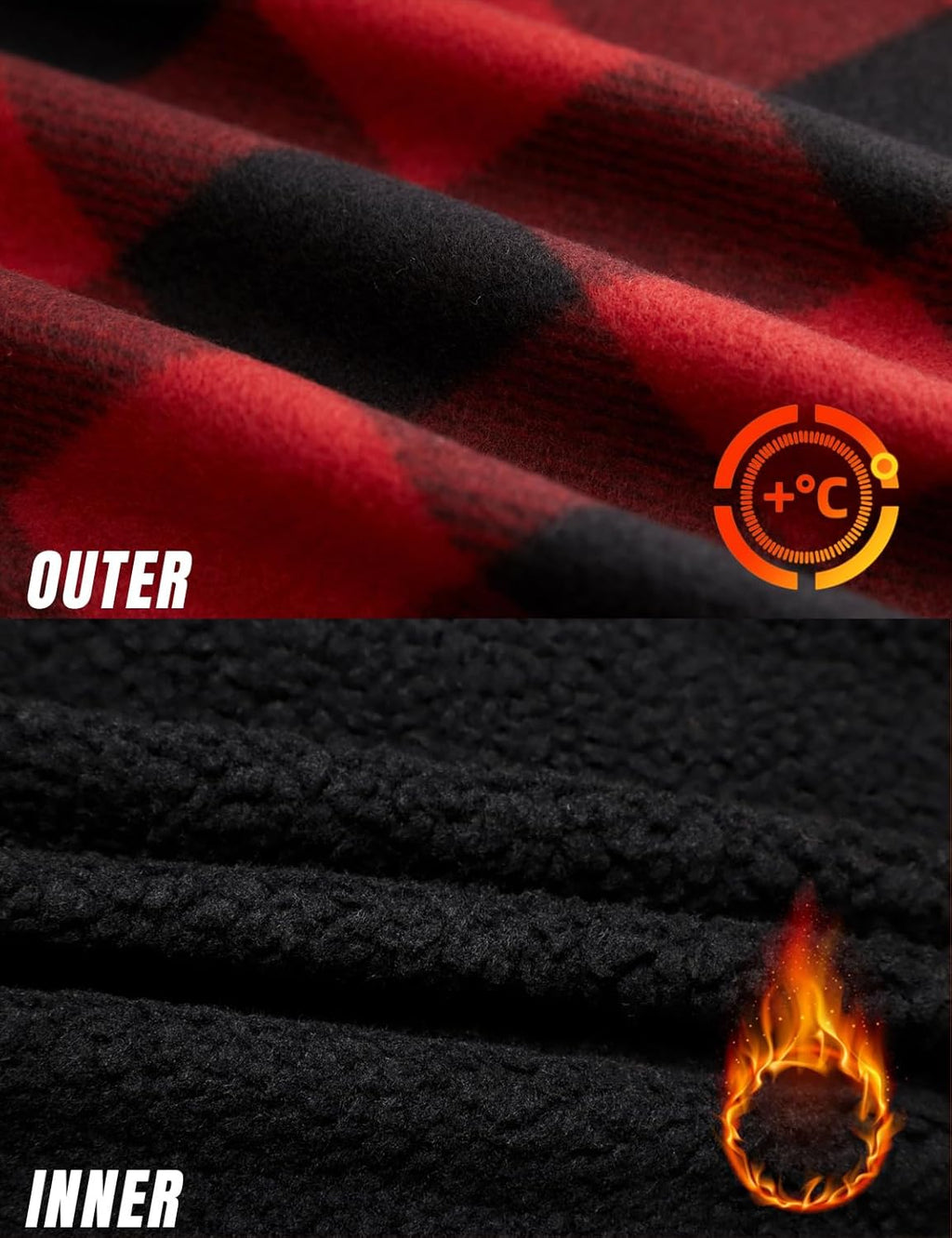 Heavyweight Hoodie for Men Winter Fleece Lined Warm Jacket