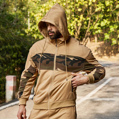 Full-Zip Jogging Sweatpants 2 Piece Patchwork Sportsuits