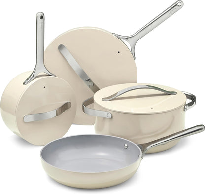 12 Piece Nonstick Ceramic Cookware Set Pots Pans Lids and Kitchen Storage Black