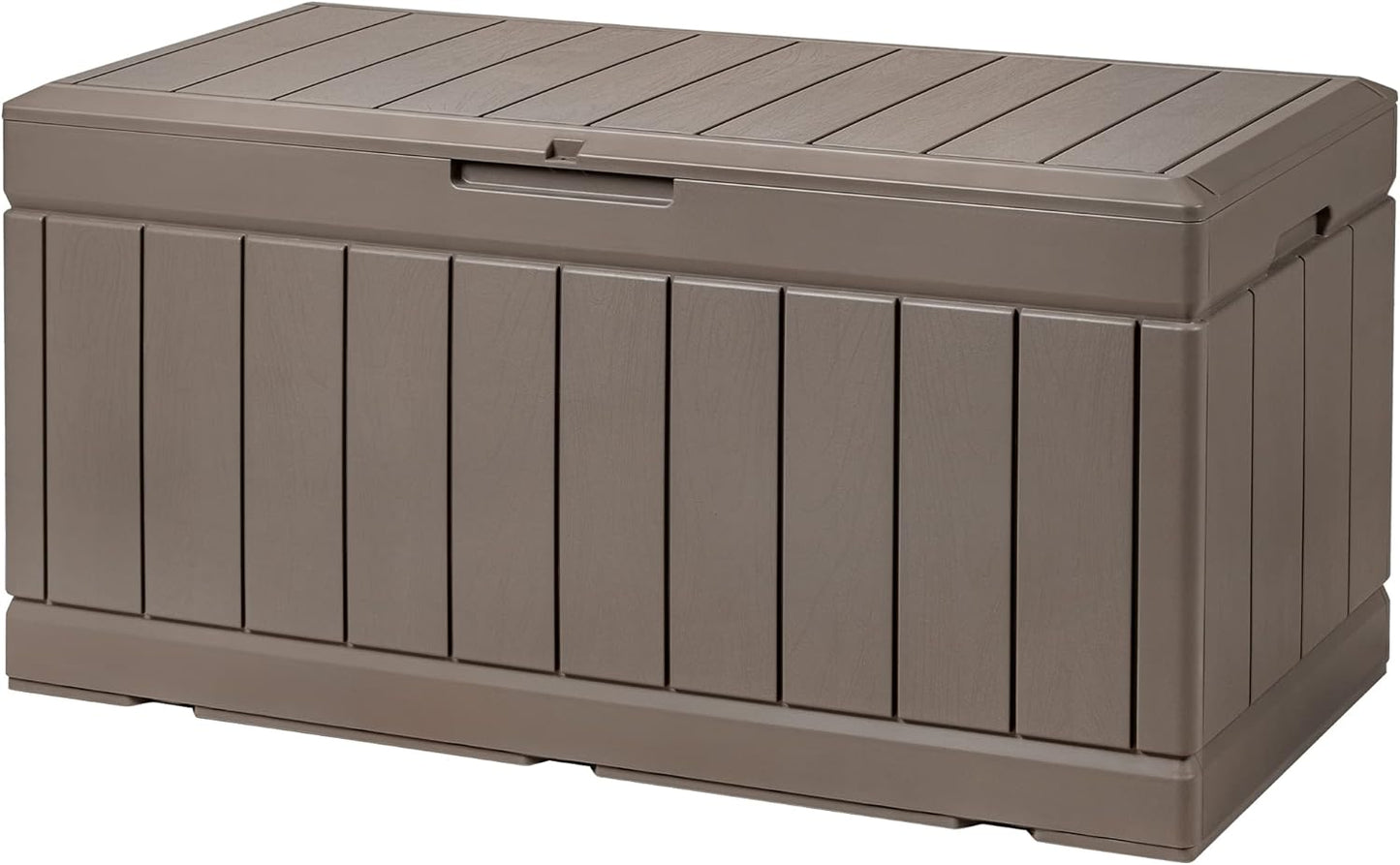 100 Gallon Large Resin Deck Box Waterproof Lockable Outdoor Storage Black