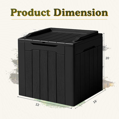 100 Gallon Large Resin Deck Box Waterproof Lockable Outdoor Storage Black